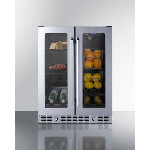 Summit 24" Built-In Dual-Zone Produce Refrigerator, ADA Compliant ALFD24WBVCSSPANTRY