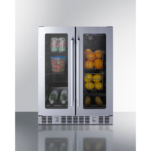 Summit 24" Built-In Dual-Zone Produce Refrigerator, ADA Compliant ALFD24WBVCSSPANTRY