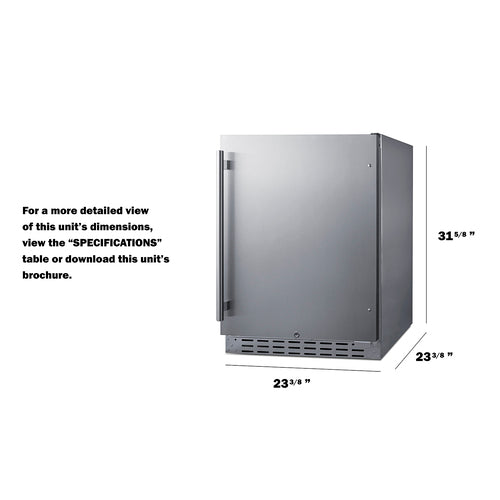 Summit 24" Built-In Outdoor Refrigerator, ADA Compliant AL55OSCSS