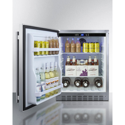 Summit 24" Built-In Outdoor Refrigerator, ADA Compliant AL55OSCSSLHD