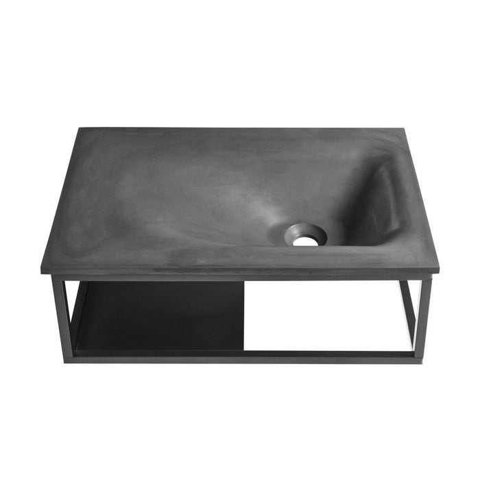 Swiss Madison Lisse 24" Rectangle Concrete Wall-Mount Bathroom Sink in Dark Grey - SM-WSC112E