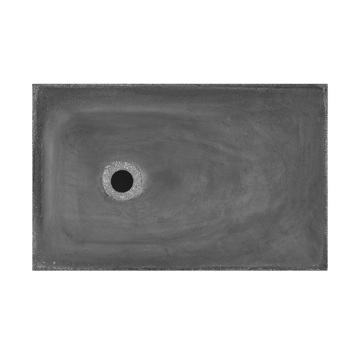 Swiss Madison Lisse 24" Rectangle Concrete Wall-Mount Bathroom Sink in Dark Grey - SM-WSC112E