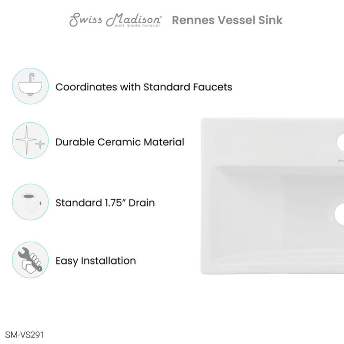 Swiss Madison Rennes 24" Vessel Sink - SM-VS291