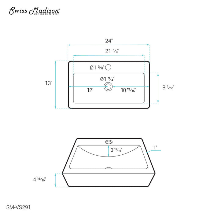 Swiss Madison Rennes 24" Vessel Sink - SM-VS291