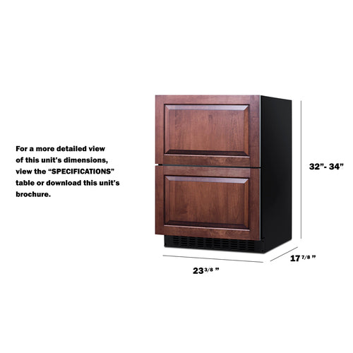 Summit 24" Wide 2-Drawer All-Refrigerator, ADA Compliant (Panels Not Included) ASDR2414PNR