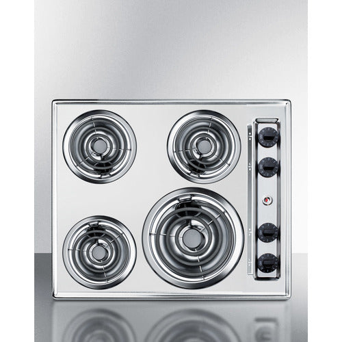 Summit 24" Wide 230V 4-Burner Coil Cooktop ZEL03