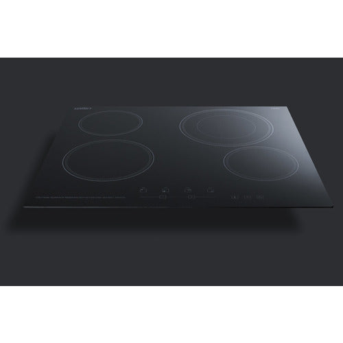 Summit 24" Wide 230V 4-Burner Radiant Cooktop CR4B23T5B