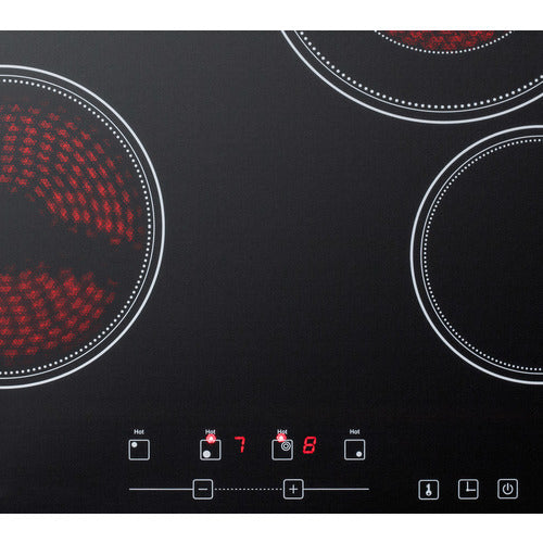 Summit 24" Wide 230V 4-Burner Radiant Cooktop CR4B23T5B