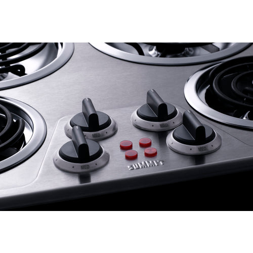 Summit 24" Wide 240V 4-Burner Coil Cooktop CR4SS24