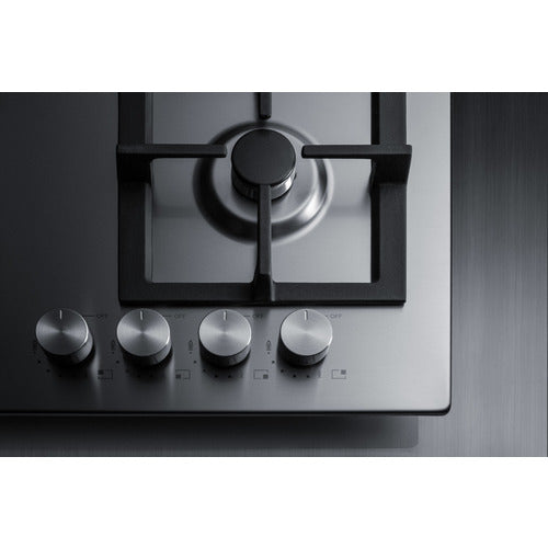 Summit 24" Wide 4-Burner Gas Cooktop In Stainless Steel GCJ4SS