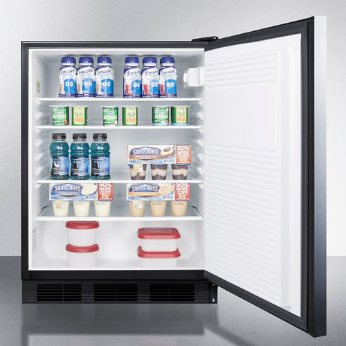 Summit 24" Wide All-Refrigerator, ADA Compliant AL752BKSSHH