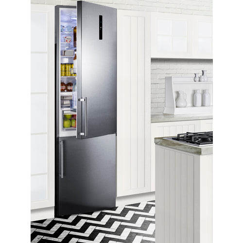 Summit 24" Wide Bottom Freezer Refrigerator With Icemaker FFBF181ES2IM