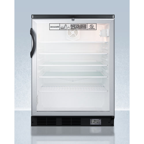 Summit 24" Wide Built-In All-Refrigerator SCR600BGLBINZ