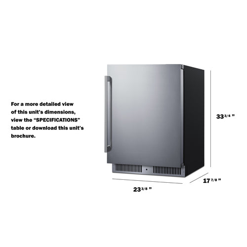 Summit 24" Wide Built-In All-Refrigerator SDHR2444