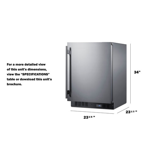 Summit 24" Wide Built-In Beverage Center SCR610BLSDCSS