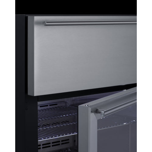 Summit 24" Wide Built-In Commercial Beverage Refrigerator With Top Drawer SCR615TD