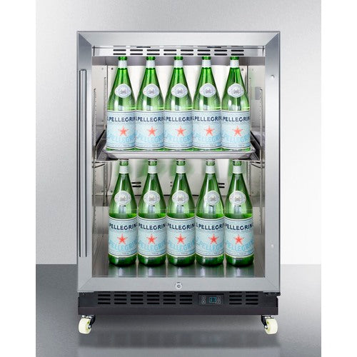 Summit 24" Wide Built-In Mini Reach-In Beverage Center with Dolly SCR610BLRI