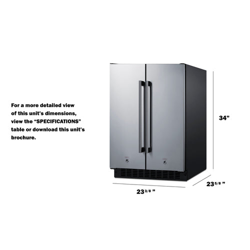 Summit 24" Wide Built-In Refrigerator-Freezer FFRF24SS