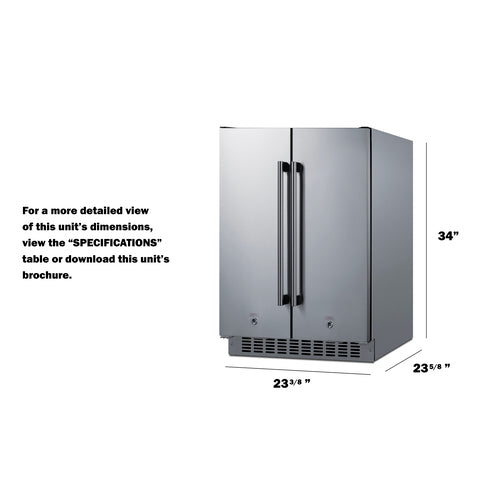 Summit 24" Wide Built-In Refrigerator-Freezer FFRF24SSCSS