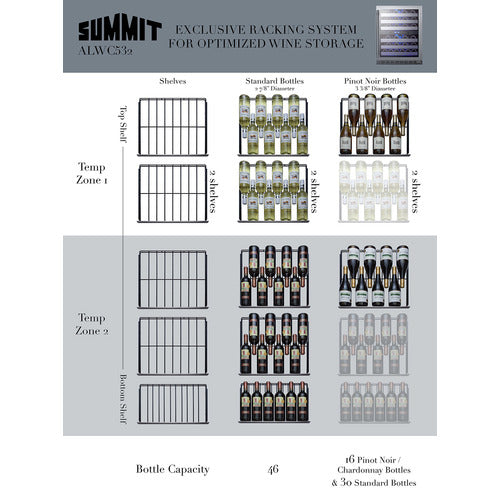 Summit 24" Wide Built-In Wine Cellar, ADA Compliant ALWC532