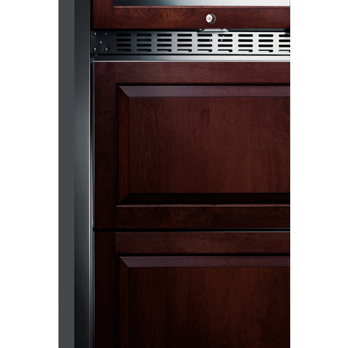 Summit 24" Wide Combination Dual-Zone Wine Cellar and 2-Drawer All-Freezer (Panels Not Included) SWCDAF24PNR