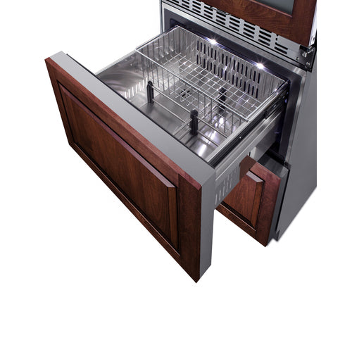 Summit 24" Wide Combination Dual-Zone Wine Cellar and 2-Drawer All-Freezer (Panels Not Included) SWCDAF24PNR