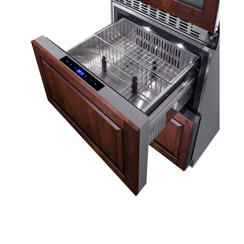 Summit 24" Wide Combination Dual-Zone Wine Cellar and 2-Drawer Refrigerator-Freezer (Panels Not Included) SWCDRF24PNR