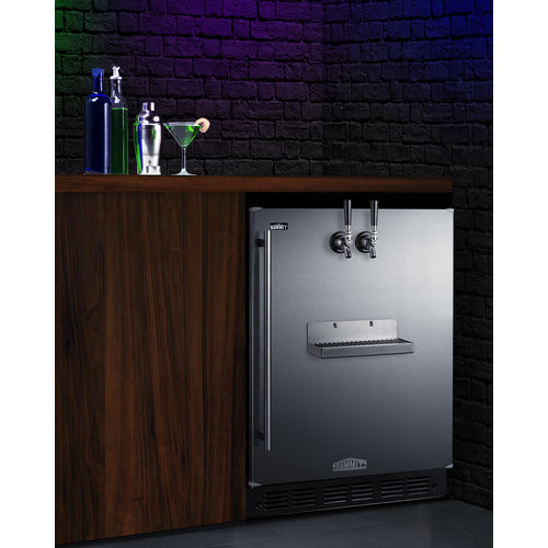 Summit 24" Wide Front Tap Built-In Beer Kegerator, ADA-Compliant SBC7BRSFRTPADA