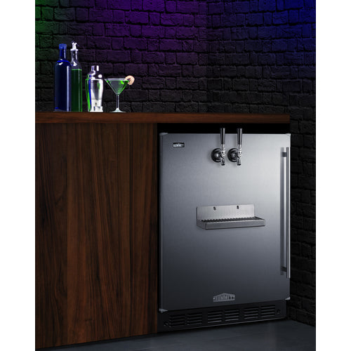 Summit 24" Wide Front Tap Built-In Beer Kegerator, ADA-Compliant SBC7BRSFRTPADALHD