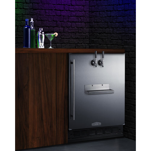 Summit 24" Wide Front Tap Built-In Beer Kegerator SBC7BRSFRTP