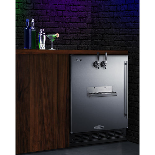 Summit 24" Wide Front Tap Built-In Cold Brew Coffee Kegerator SBC7BRSFRTPCFLHD