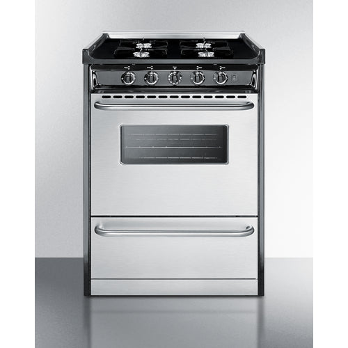 Summit 24" Wide Gas Range, Open Burners TNM6107BRW