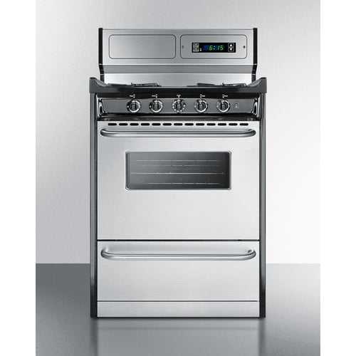 Summit 24" Wide Gas Range, Open Burners TNM6307BKW