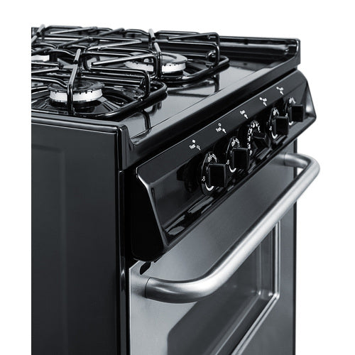 Summit 24" Wide Gas Range, Sealed Burners TTM6307BKSW