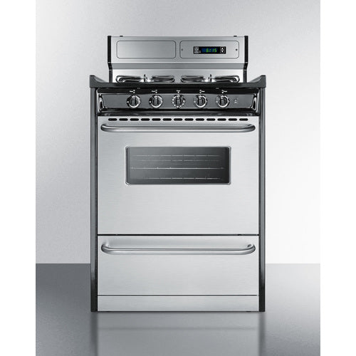 Summit 24" Wide Gas Range, Sealed Burners TTM6307BKSW