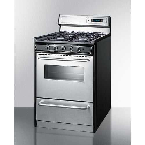 Summit 24" Wide Gas Range, Sealed Burners TTM6307BKSW