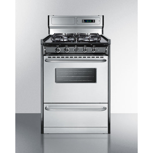 Summit 24" Wide Gas Range, Sealed Burners TTM6307BKSW