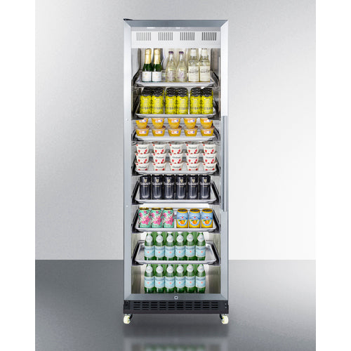 Summit 24" Wide Mini Reach-In Beverage Center with Dolly SCR1401LHRICSS