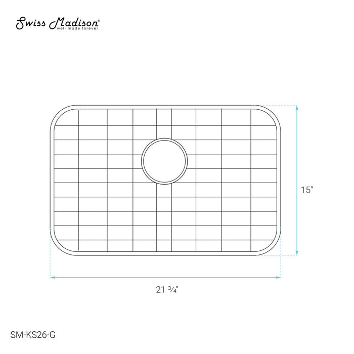 Swiss Madison 23 x 16 Stainless Steel Kitchen Sink Grid - SM-KS26-G