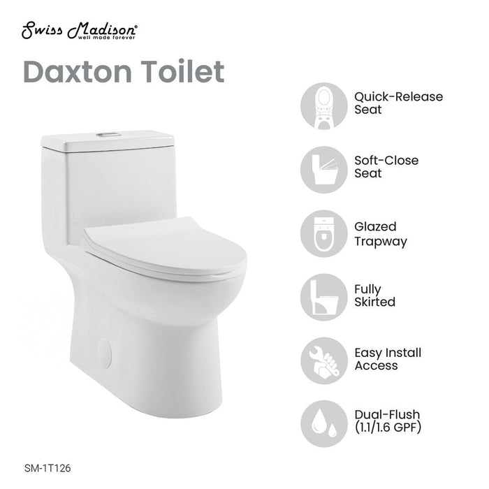 Swiss Madison Daxton One-Piece Elongated Dual-Flush Toilet 1.1/1.6 gpf