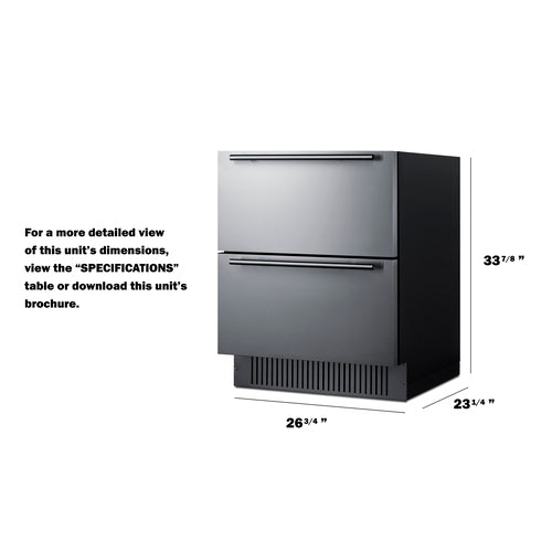 Summit 27" Wide 2-Drawer All-Refrigerator SPR275OS2D