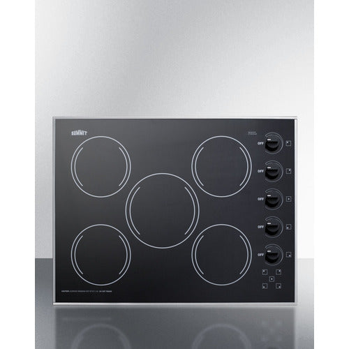 Summit 27" Wide 230V 5-Burner Radiant Cooktop CR5B273B