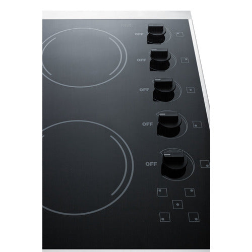 Summit 27" Wide 230V 5-Burner Radiant Cooktop CRS5B13B