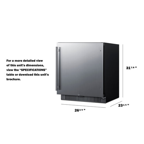 Summit 27" Wide Built-In All-Refrigerator, ADA Compliant FF27BSSADA