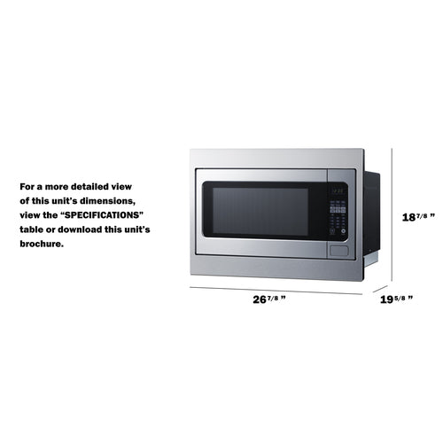 Summit 27" Wide Built-In Microwave (Trim Kit Included) SMBI27TK27