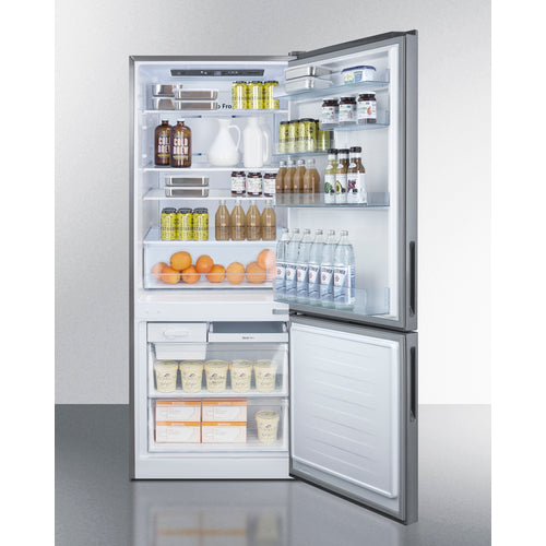 Summit 28" Wide Bottom Freezer Refrigerator FFBF279SSX