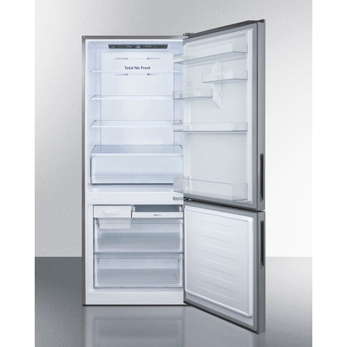 Summit 28" Wide Bottom Freezer Refrigerator FFBF279SSX