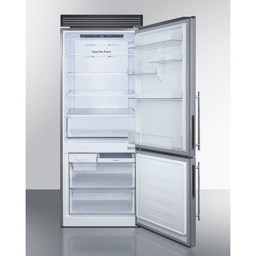 Summit 28" Wide Bottom Freezer Refrigerator FFBF279SSXH72