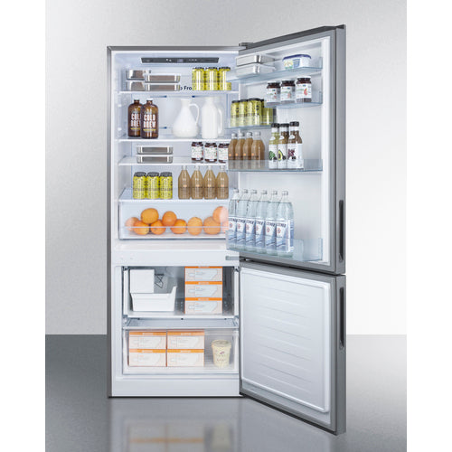 Summit 28" Wide Bottom Freezer Refrigerator FFBF279SSXIM