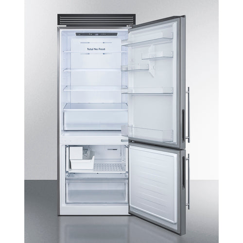 Summit 28" Wide Bottom Freezer Refrigerator FFBF279SSXIMH72